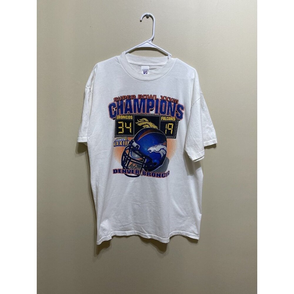 VTG Logo 7 Super Bowl XXXIII T-Shirt Denver Broncos 1999 Men’s XL